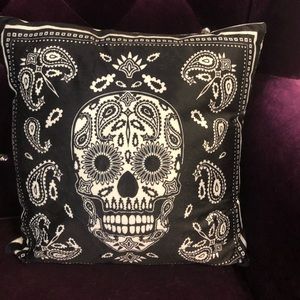 Sugar Skull calavera light-up pillow 15x15 inches